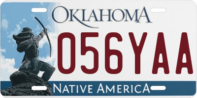 OK license plate 056YAA