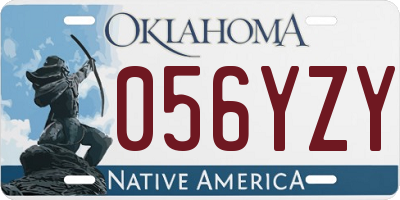 OK license plate 056YZY