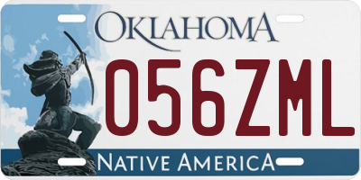 OK license plate 056ZML