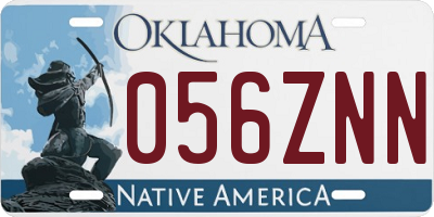 OK license plate 056ZNN