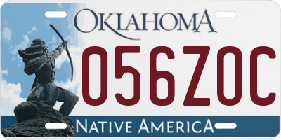 OK license plate 056ZOC