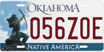 OK license plate 056ZOE