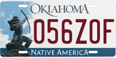 OK license plate 056ZOF