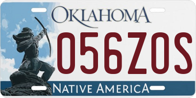 OK license plate 056ZOS