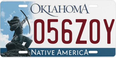 OK license plate 056ZOY