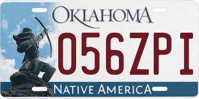 OK license plate 056ZPI