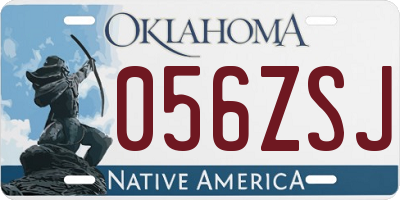 OK license plate 056ZSJ