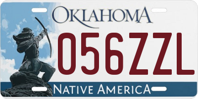 OK license plate 056ZZL