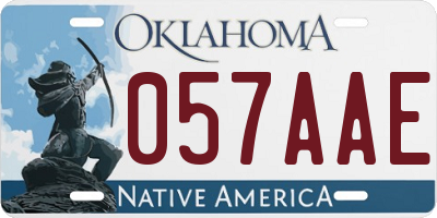 OK license plate 057AAE