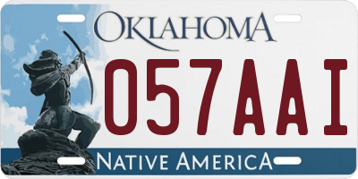 OK license plate 057AAI