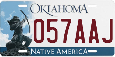 OK license plate 057AAJ