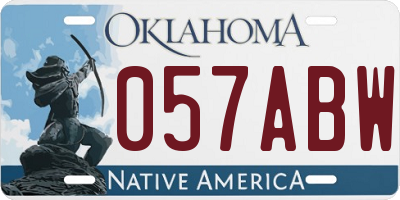 OK license plate 057ABW