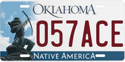 OK license plate 057ACE