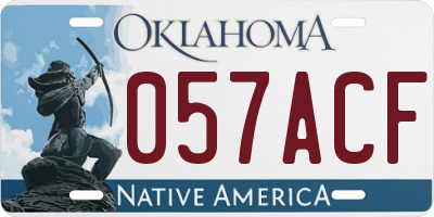 OK license plate 057ACF