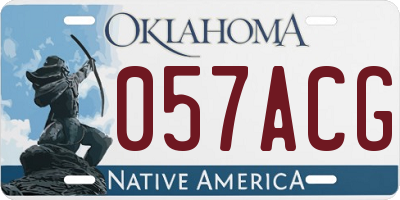 OK license plate 057ACG
