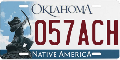 OK license plate 057ACH