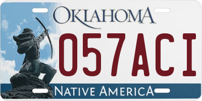 OK license plate 057ACI