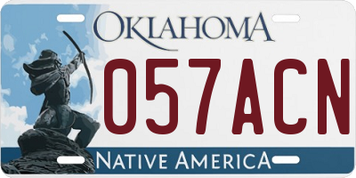 OK license plate 057ACN