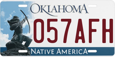 OK license plate 057AFH
