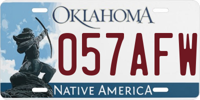 OK license plate 057AFW