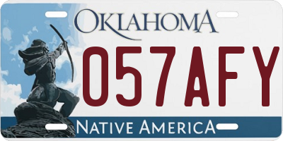 OK license plate 057AFY