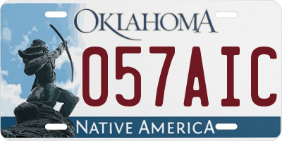 OK license plate 057AIC