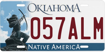 OK license plate 057ALM