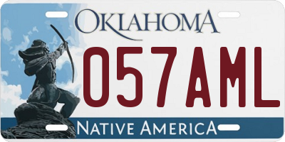 OK license plate 057AML