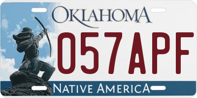 OK license plate 057APF