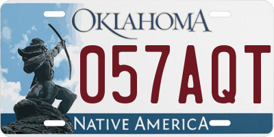 OK license plate 057AQT