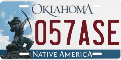 OK license plate 057ASE