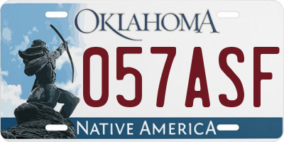 OK license plate 057ASF
