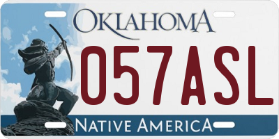 OK license plate 057ASL