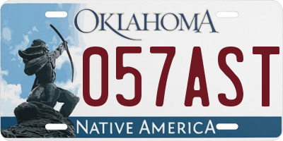 OK license plate 057AST