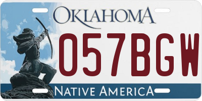 OK license plate 057BGW