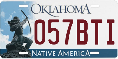 OK license plate 057BTI