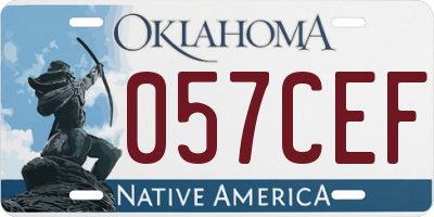 OK license plate 057CEF