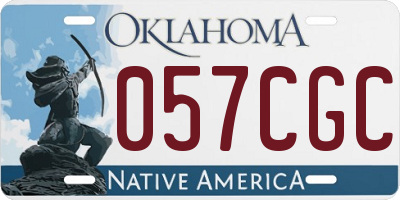 OK license plate 057CGC