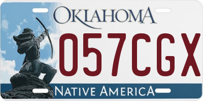 OK license plate 057CGX