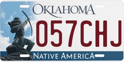 OK license plate 057CHJ