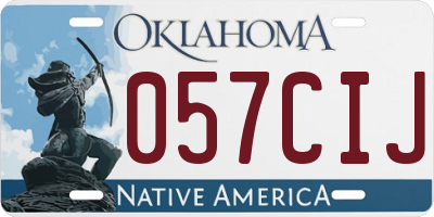 OK license plate 057CIJ