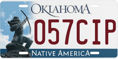 OK license plate 057CIP
