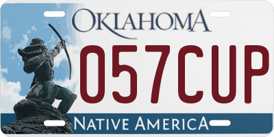 OK license plate 057CUP