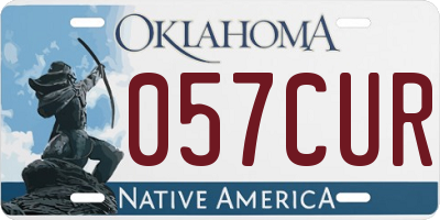 OK license plate 057CUR