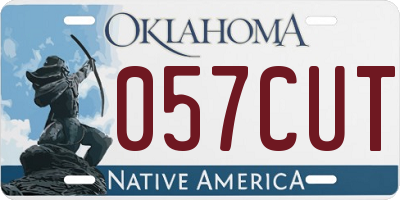 OK license plate 057CUT