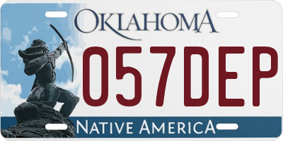 OK license plate 057DEP
