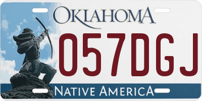 OK license plate 057DGJ