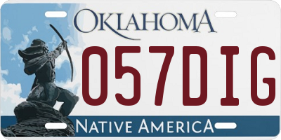 OK license plate 057DIG