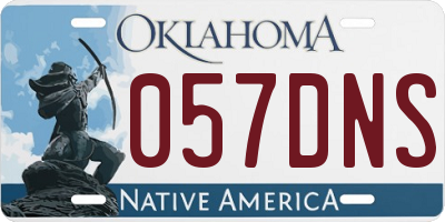 OK license plate 057DNS