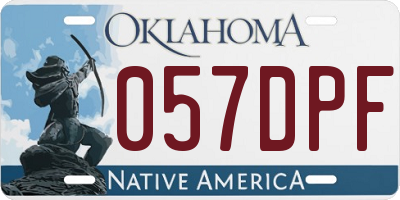 OK license plate 057DPF